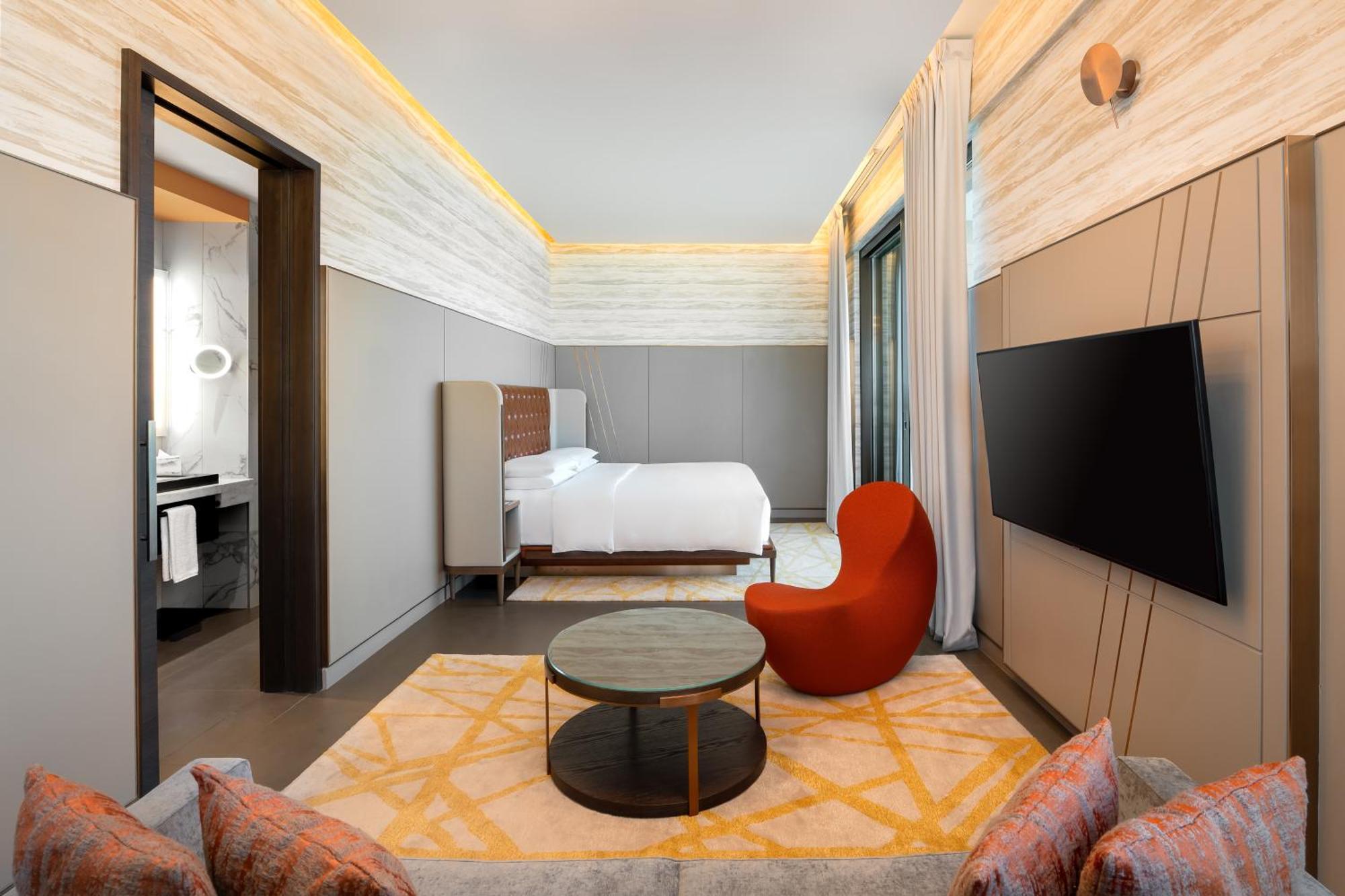 Hyatt Centric Jumeirah Дубай Екстер'єр фото A bedroom at the hotel